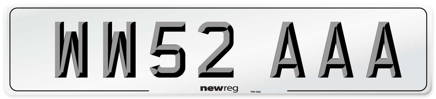WW52 AAA Number Plate from New Reg